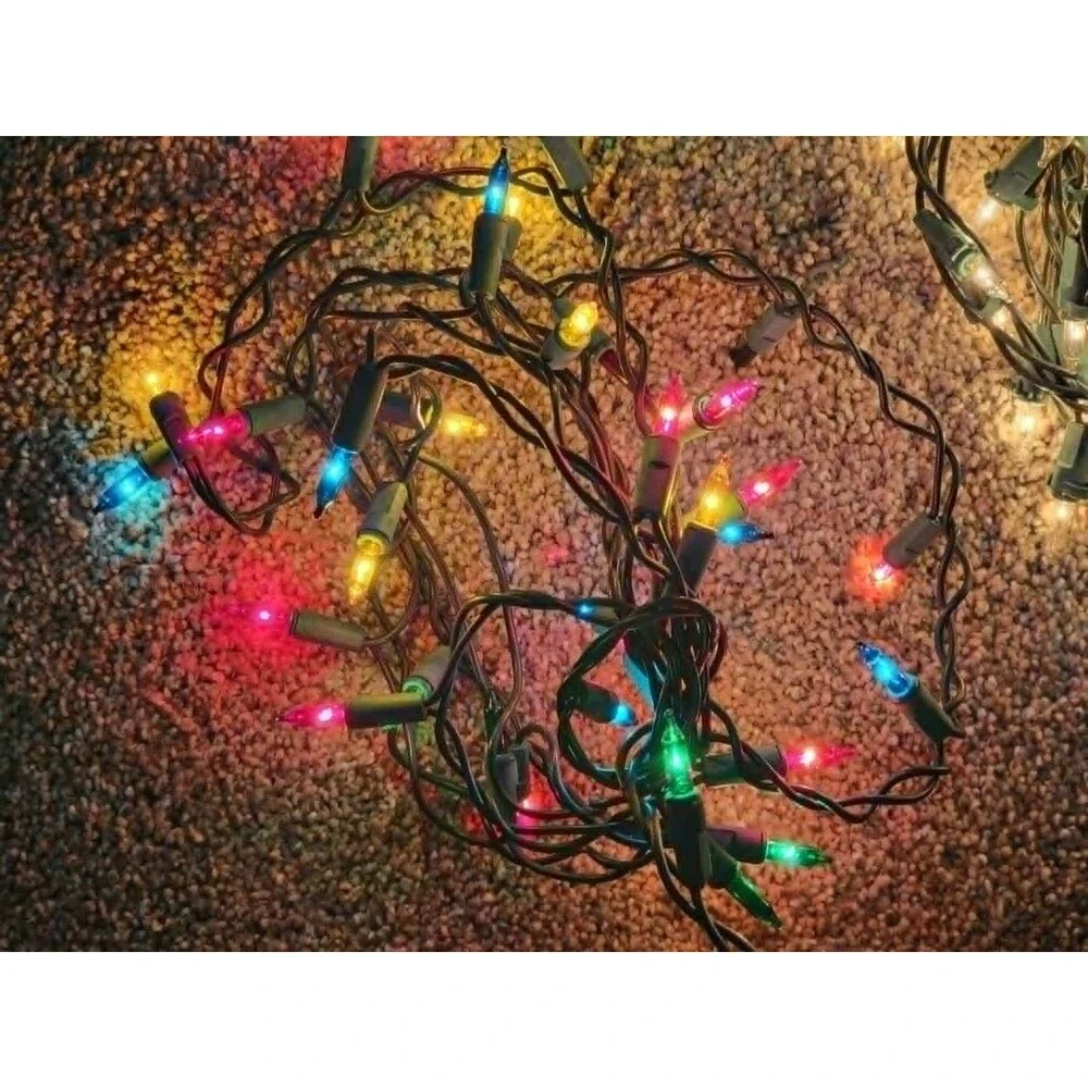 Lot of 2 Multicolor & White Christmas Lights 40 -100 lights White lights twinkle